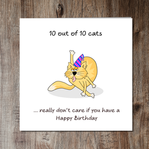 Funny Cat Birthday Card, Humorous Grumpy Cat for Mum Dad Sister Brother Uncle Aunt or Best Friend. Rude Cheeky Cute Cartoon Unique Swizzoo