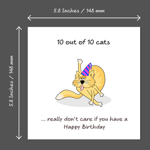Funny Cat Birthday Card, Humorous Grumpy Cat for Mum Dad Sister Brother Uncle Aunt or Best Friend. Rude Cheeky Cute Cartoon Unique Swizzoo