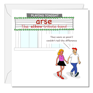 Funny Birthday Card Elbow Band Music Gig Humorous Garvey Any Occasion Joke Pun Swizzoo