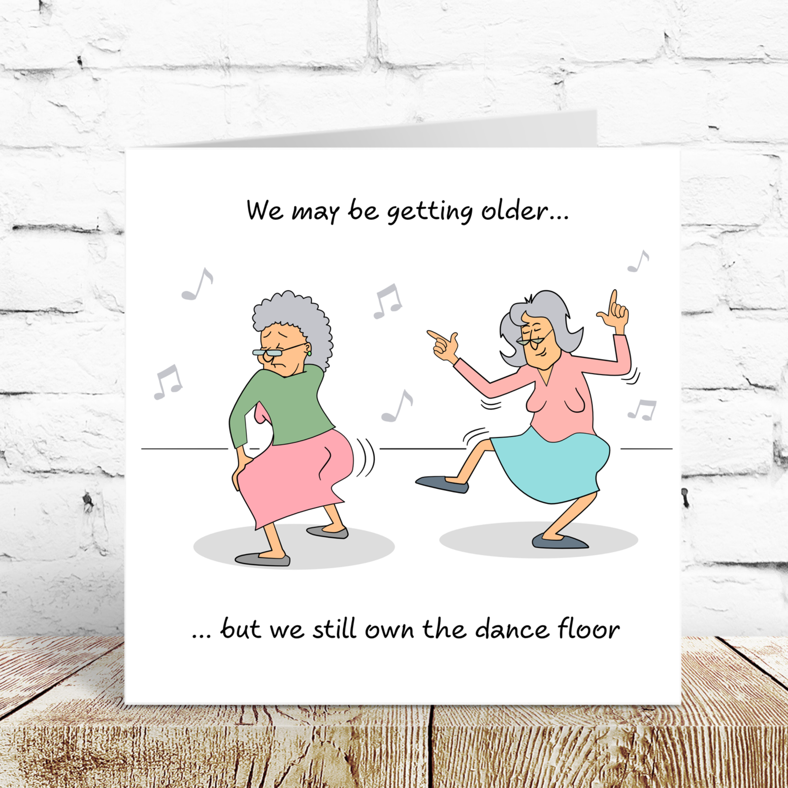 Funny Birthday Card for Female Girl Friend 50 60 70 Humour Dancing Dance Party Drinking Prosecco