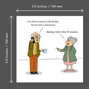 Funny Couple Birthday Card 80th 70th 60th Birthday for Wife Husband Mum Dad Father Mother Grandmother Grandad - Phone Technology Remote - Humorous