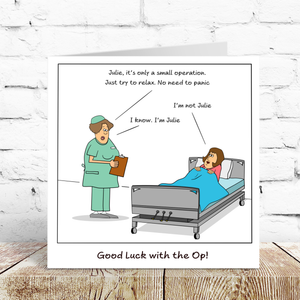 Funny Surgery Operation Card for Her - Get Well Soon Card Recovery - Humorous Hip Knee Surgery Operation Card - Mum Daughter Sister Grandma Female Friend -  Hospital