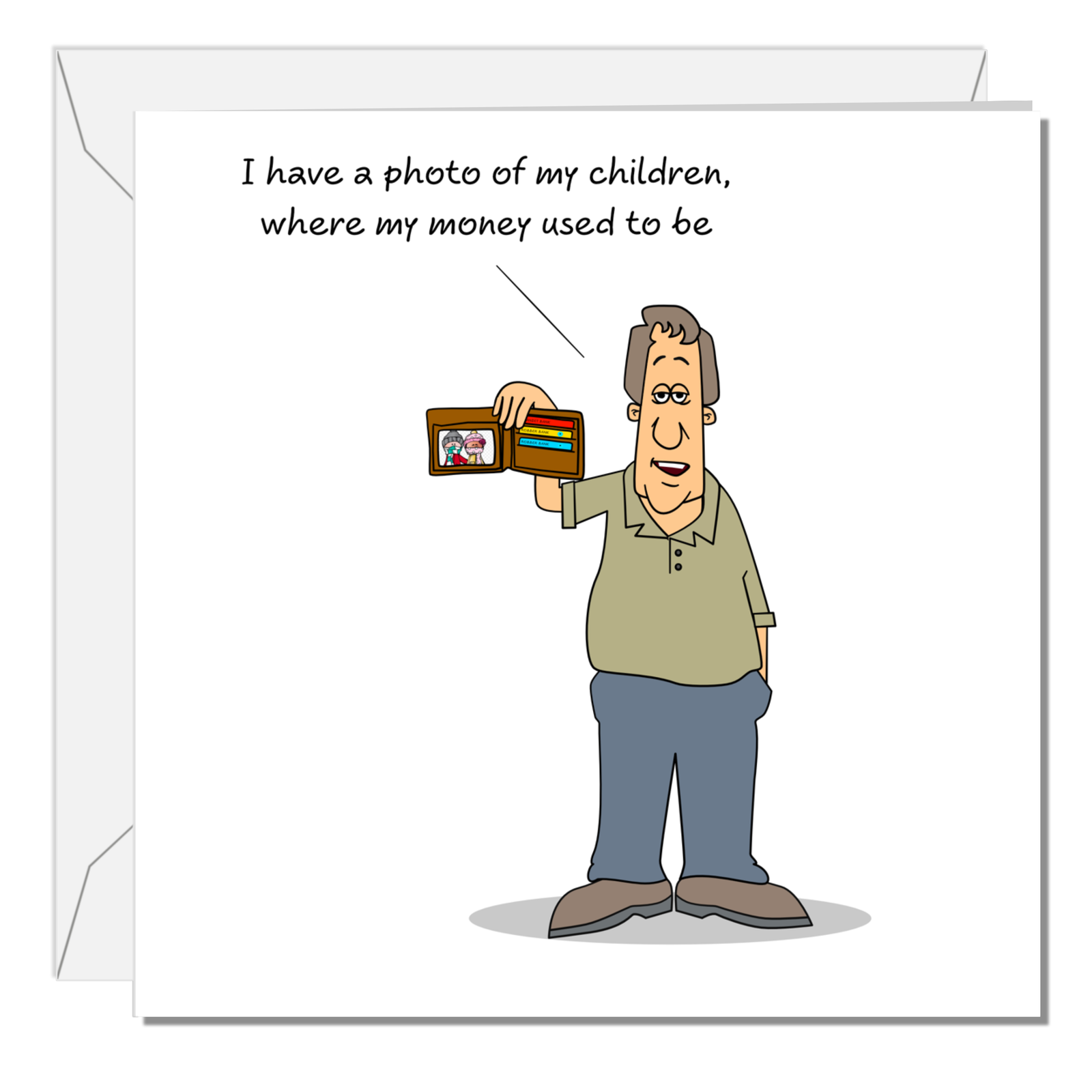 Funny Father's Day Card Dad Birthday Card - Kids Children Son Daughter Money Bank - Humorous