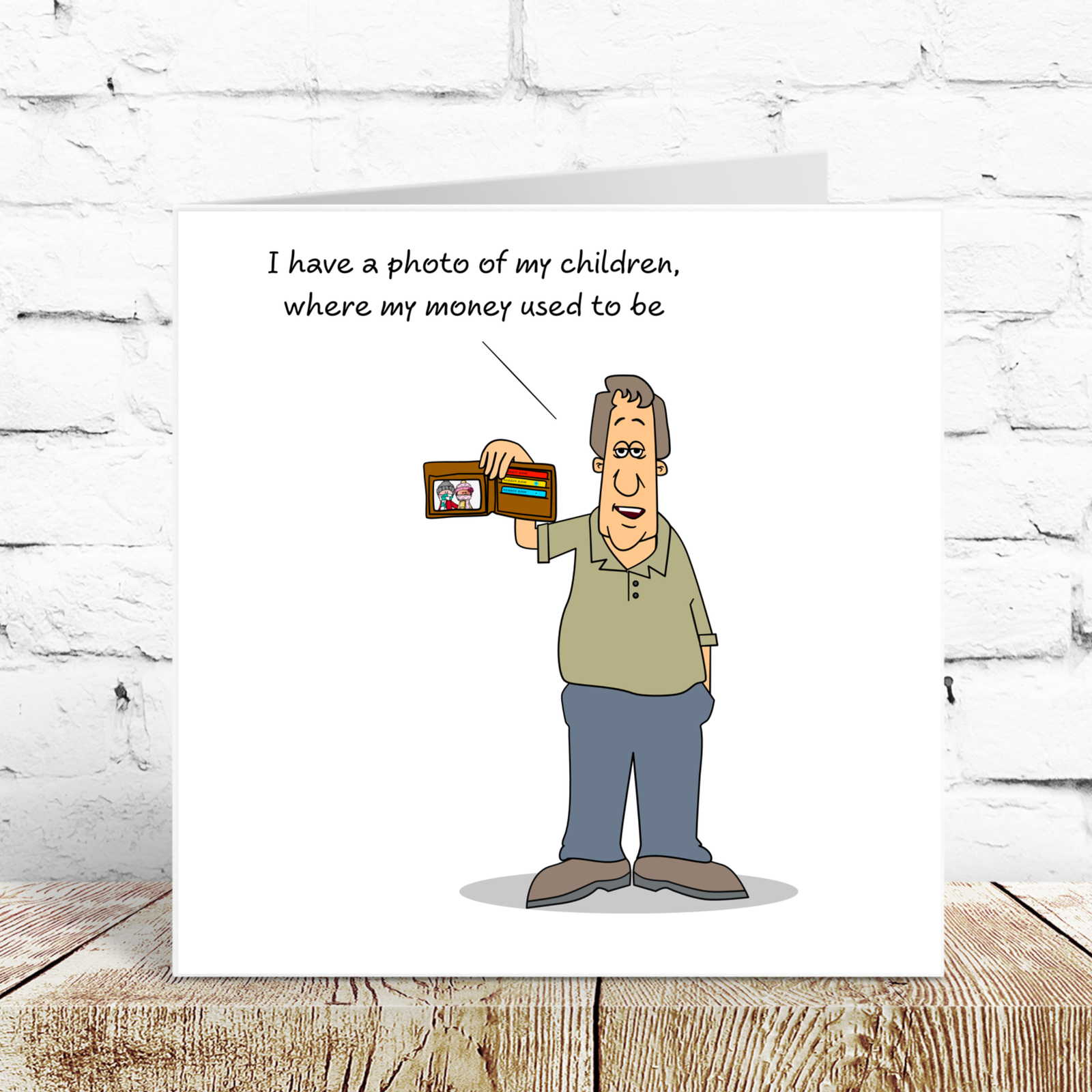 Funny Father's Day Card Dad Birthday Card - Kids Children Son Daughter Money Bank - Humorous