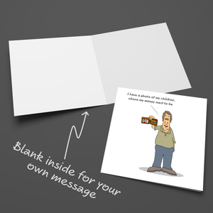 Funny Father's Day Card Dad Birthday Card - Kids Children Son Daughter Money Bank - Humorous
