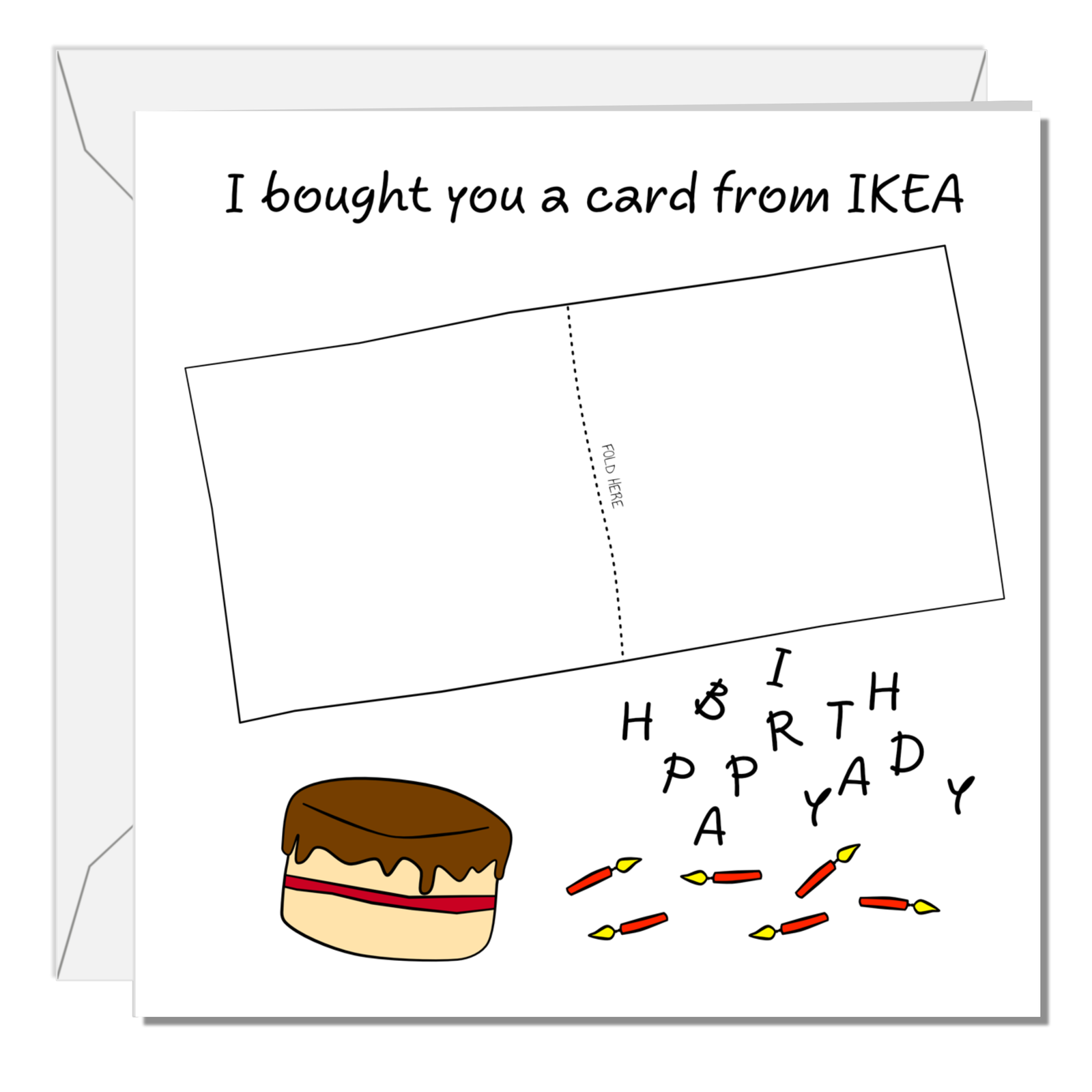 Funny Birthday Card With IKEA Joke. Build Your Own Birthday Card Dad Mum Son Daughter Friend Humour