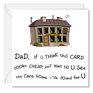 Funny Father's Day Card Dad Birthday Card 50th 60th 70th Humorous Care Home Retirement