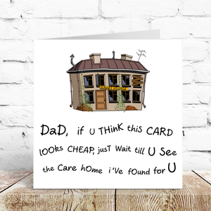 Funny Father's Day Card Dad Birthday Card 50th 60th 70th Humorous Care Home Retirement
