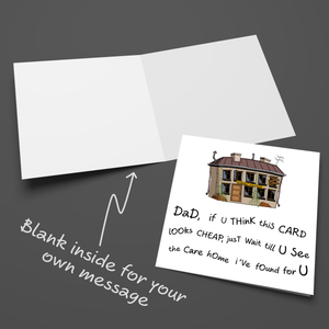 Funny Father's Day Card Dad Birthday Card 50th 60th 70th Humorous Care Home Retirement