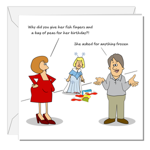Funny Birthday Card for Husband Dad Mother Mum Daughter Family Friend Frozen Musical Elsa Anna