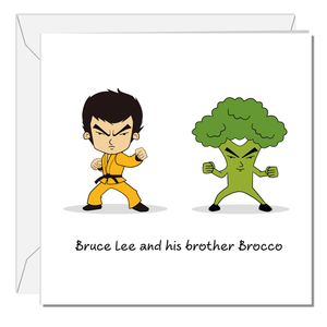 Funny Birthday Card Bruce Lee Dad Uncle Brother Blank Pun General Kung Fu