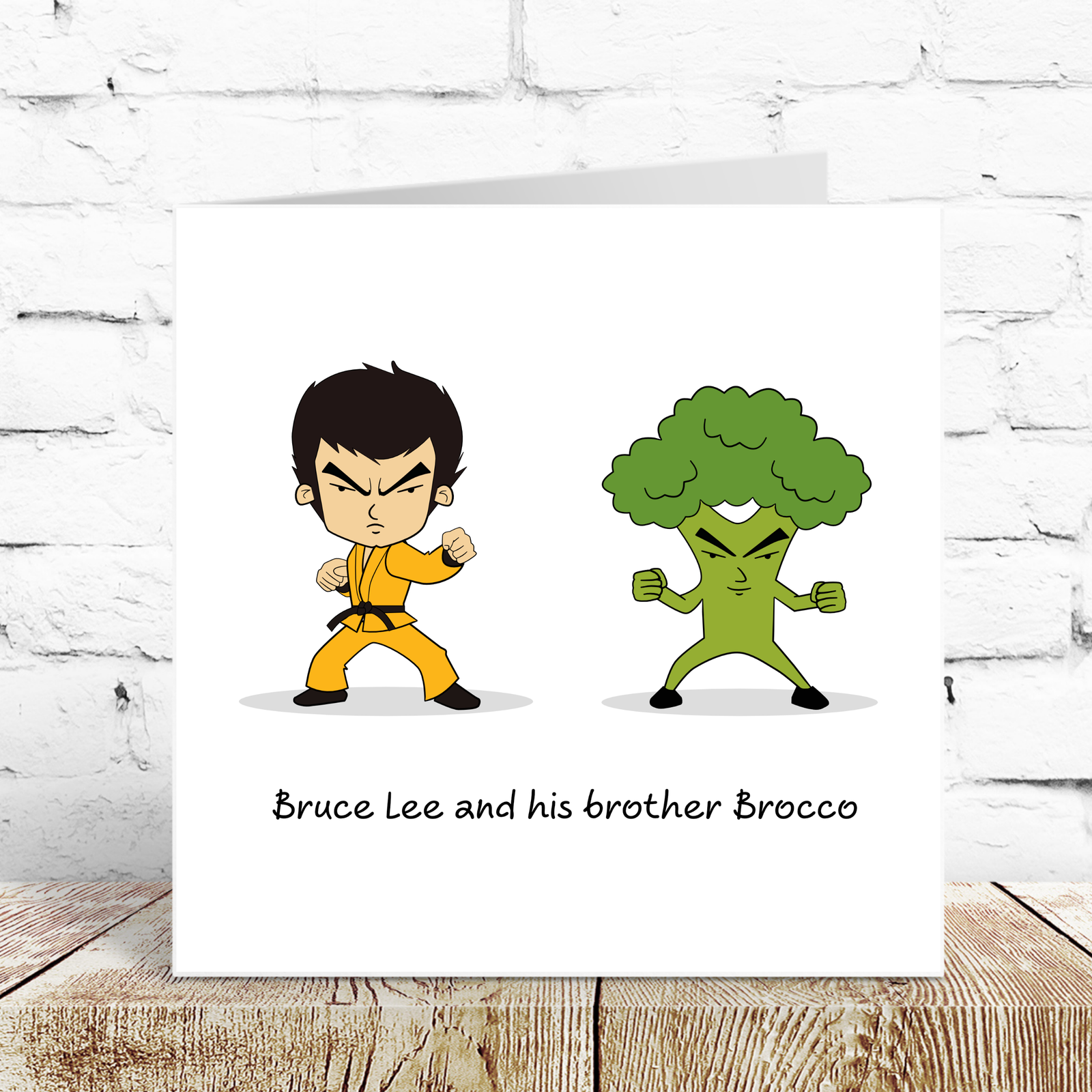 Funny Birthday Card Bruce Lee Dad Uncle Brother Blank Pun General Kung Fu