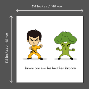 Funny Birthday Card Bruce Lee Dad Uncle Brother Blank Pun General Kung Fu