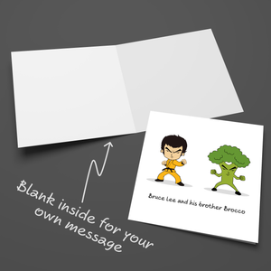 Funny Birthday Card Bruce Lee Dad Uncle Brother Blank Pun General Kung Fu