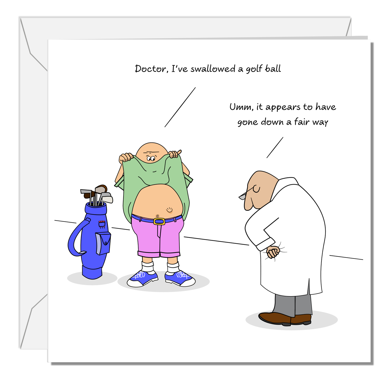 Funny Golf Birthday Card or Father's Day Card - Male Dad Golf Ball - Humorous Sports Joke