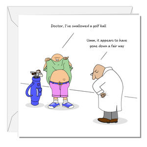 Funny Golf Birthday Card or Father's Day Card - Male Dad Golf Ball - Humorous Sports Joke