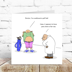 Funny Golf Birthday Card or Father's Day Card - Male Dad Golf Ball - Humorous Sports Joke