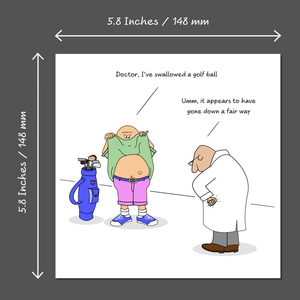 Funny Golf Birthday Card or Father's Day Card - Male Dad Golf Ball - Humorous Sports Joke