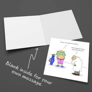 Funny Golf Birthday Card or Father's Day Card - Male Dad Golf Ball - Humorous Sports Joke