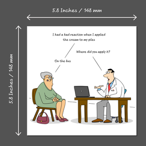 Funny Birthday Card 40th 50th 60th 70th Wife Mum Grandmother Grandad - Cheeky Doctor Humor Piles