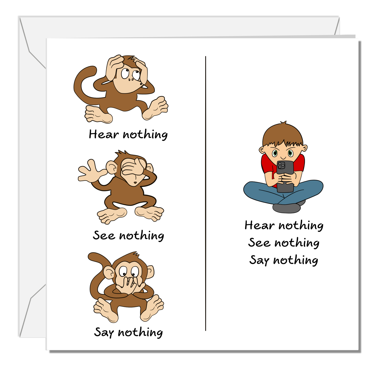 Funny Birthday Card for Son Cheeky Humour TikTiok Instagram on Phone Cartoon Joke By Swizzoo
