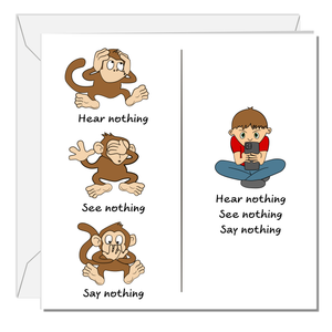 Funny Birthday Card for Son Cheeky Humour TikTiok Instagram on Phone Cartoon Joke By Swizzoo