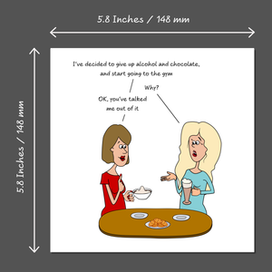 Funny Birthday Card for Girl Friend Female Mum Daughter Sister Girlfriend Resolution Gym Diet