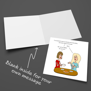 Funny Birthday Card for Girl Friend Female Mum Daughter Sister Girlfriend Resolution Gym Diet