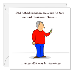 Funny Dad Birthday Card or Father's Day Card from his Daughter Cheeky Humour by Swizzoo