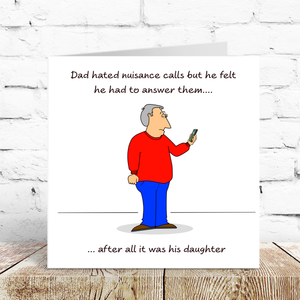 Funny Dad Birthday Card or Father's Day Card from his Daughter Cheeky Humour by Swizzoo