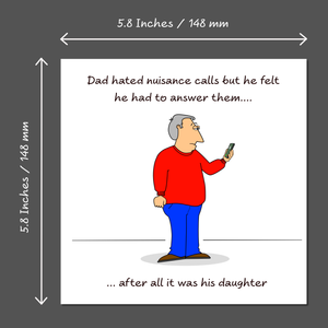 Funny Dad Birthday Card or Father's Day Card from his Daughter Cheeky Humour by Swizzoo