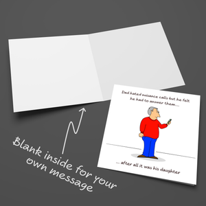 Funny Dad Birthday Card or Father's Day Card from his Daughter Cheeky Humour by Swizzoo