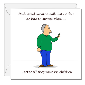 Funny Father's Day Card or Dad Birthday Card Cheeky Humorous Cartoon Joke Swizzoo