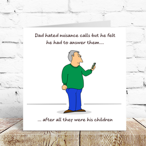 Funny Father's Day Card or Dad Birthday Card Cheeky Humorous Cartoon Joke Swizzoo