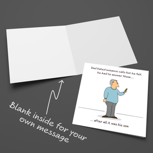 Funny Dad Birthday Card / Father's Day Card from his Son - Best Dad - Humour amusing