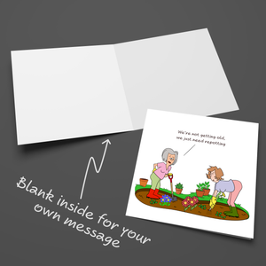 Funny Gardening Birthday Card for Female Friend 40th 50th 60th 70th Wife Mum Granny Sister Old Age Ageing Humour Fun Vegetables