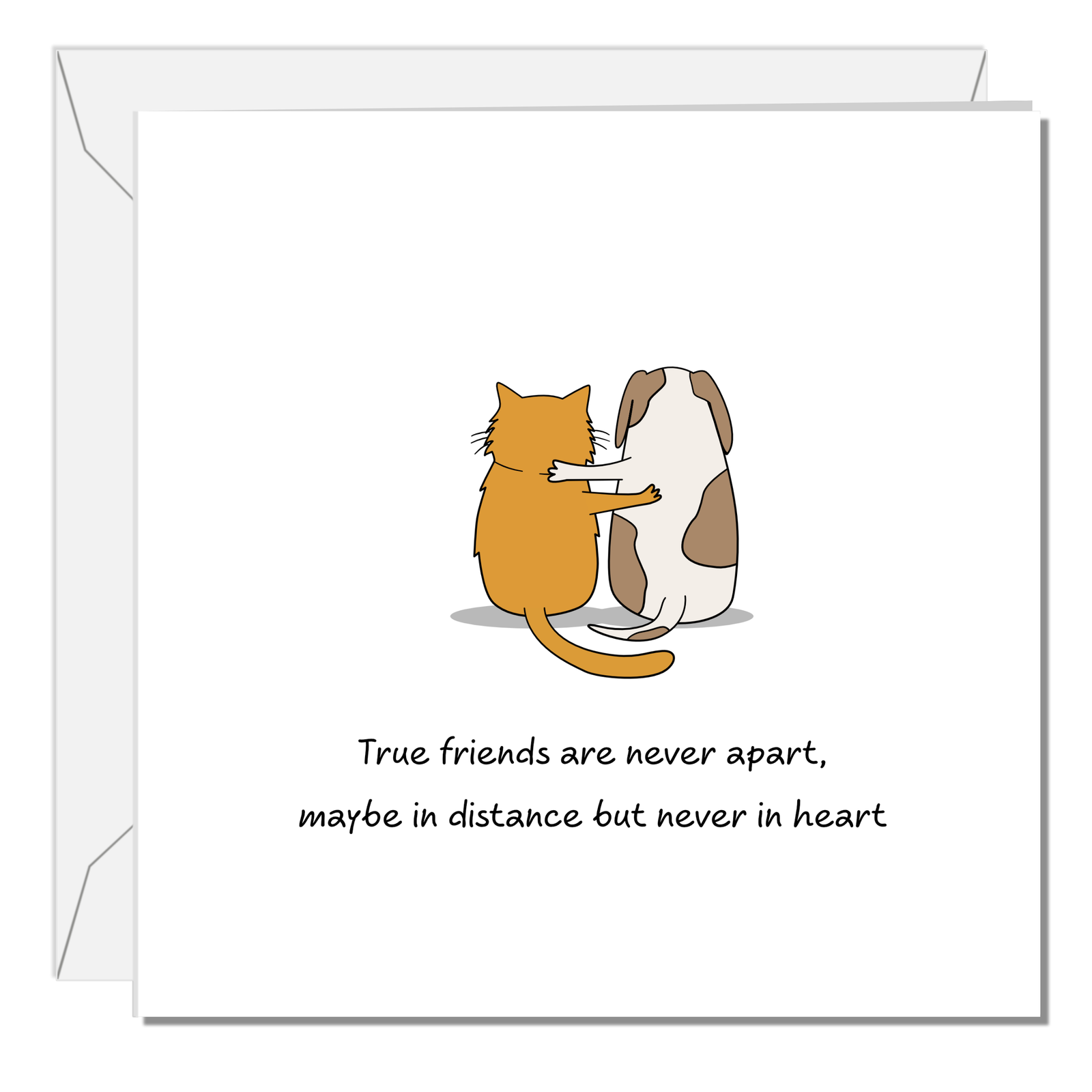 Best Friend / Friendship Card Female Missing You Birthday Card Dog Cat Apart