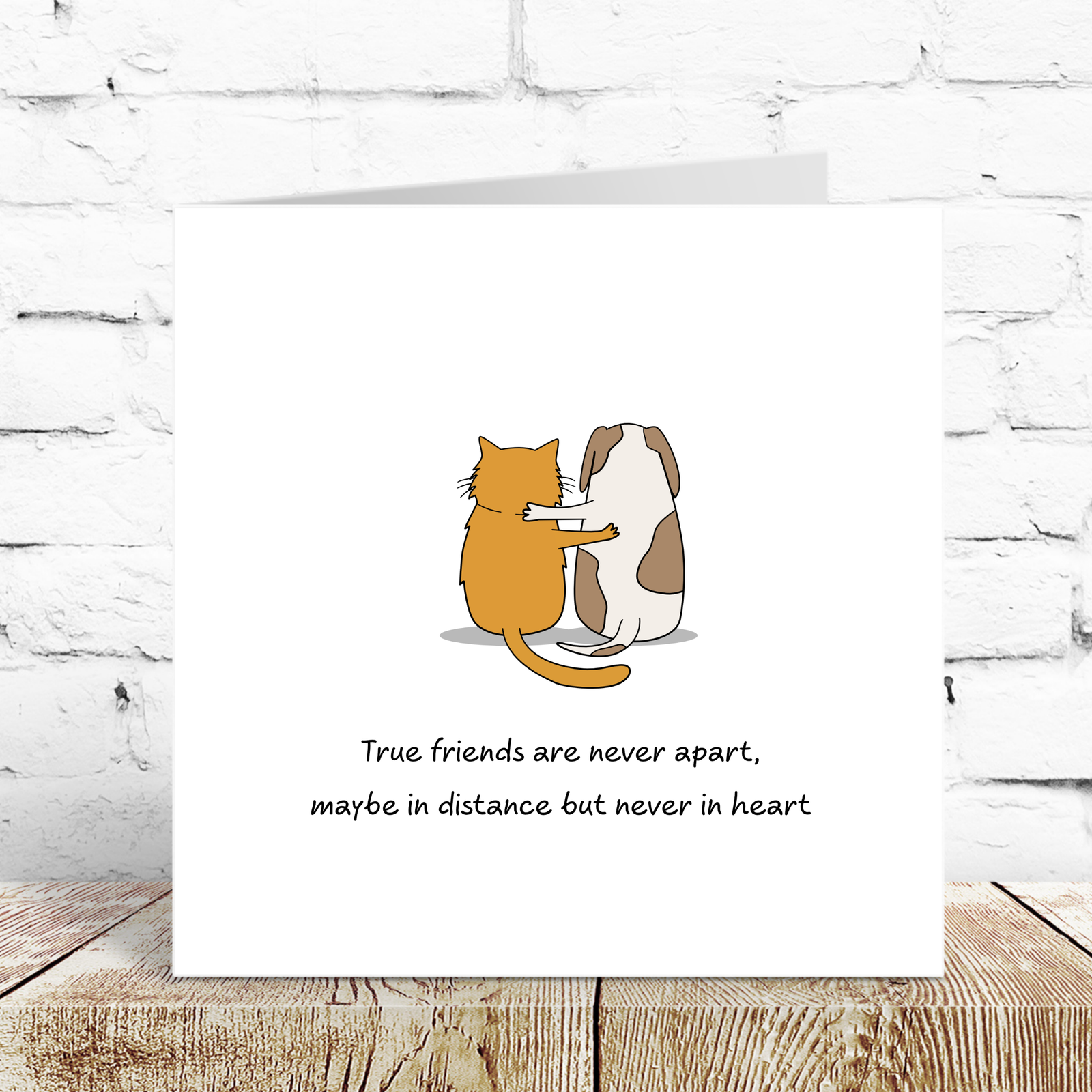 Best Friend / Friendship Card Female Missing You Birthday Card Dog Cat Apart