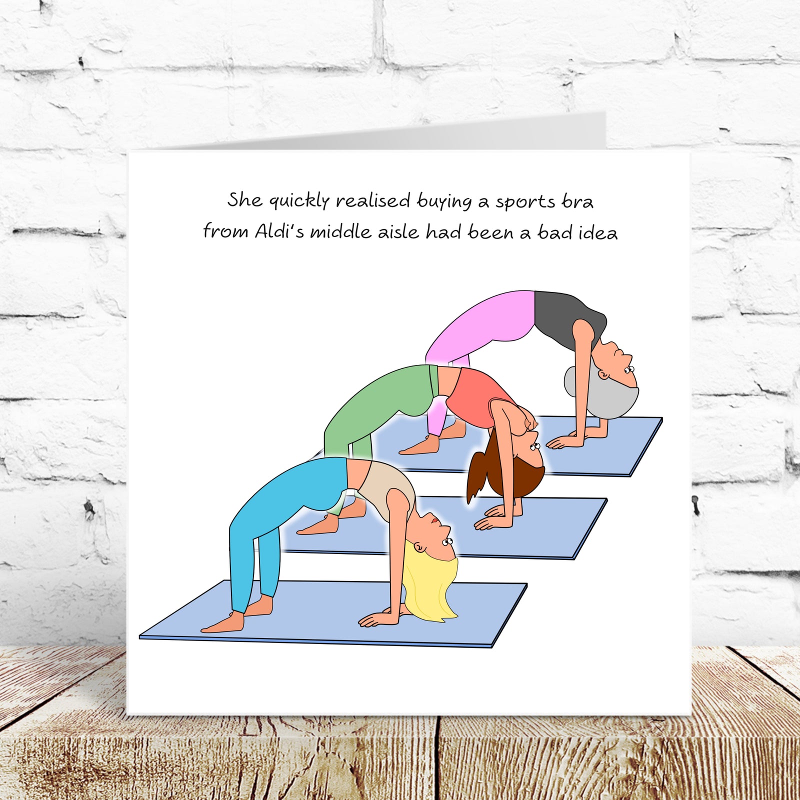 Funny Yoga Birthday Card - Pilates Crossfit Gym - Mum Wife Girlfriend Sister Daughter Girl Friend Female Her Naughty Cheeky Joke