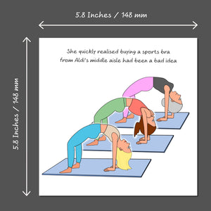 Funny Yoga Birthday Card - Pilates Crossfit Gym - Mum Wife Girlfriend Sister Daughter Girl Friend Female Her Naughty Cheeky Joke