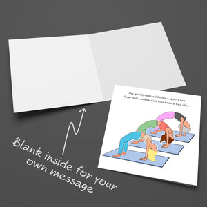 Funny Yoga Birthday Card - Pilates Crossfit Gym - Mum Wife Girlfriend Sister Daughter Girl Friend Female Her Naughty Cheeky Joke