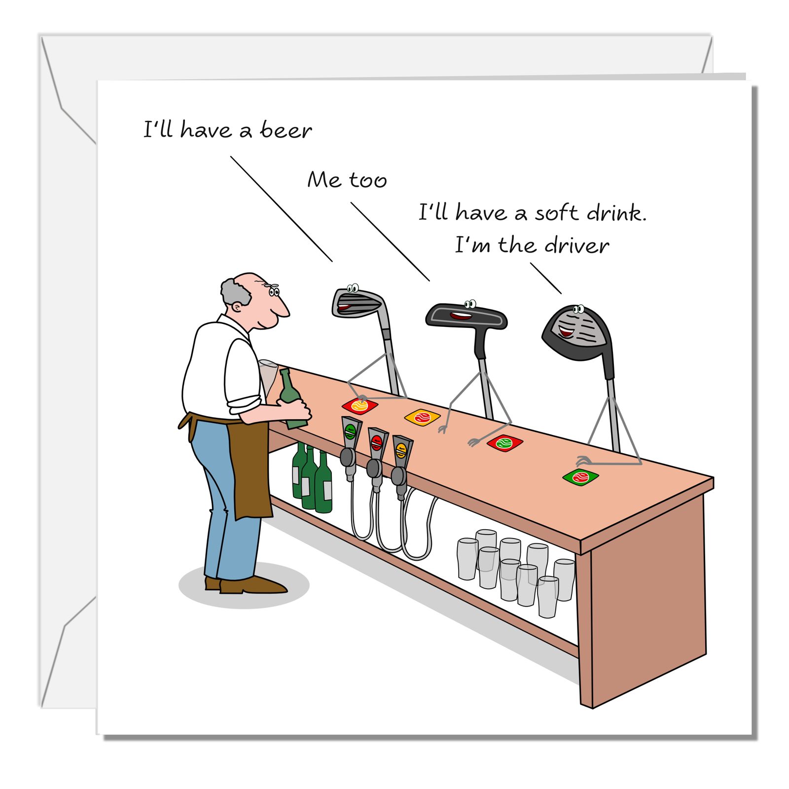 Funny Golf Birthday Card for Golfing Friend or Family Humorous Sports Joke
