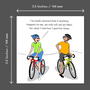 Funny Cycling Birthday Card for Friend or Family with Bikes / Bicycles Humorous Sports Joke