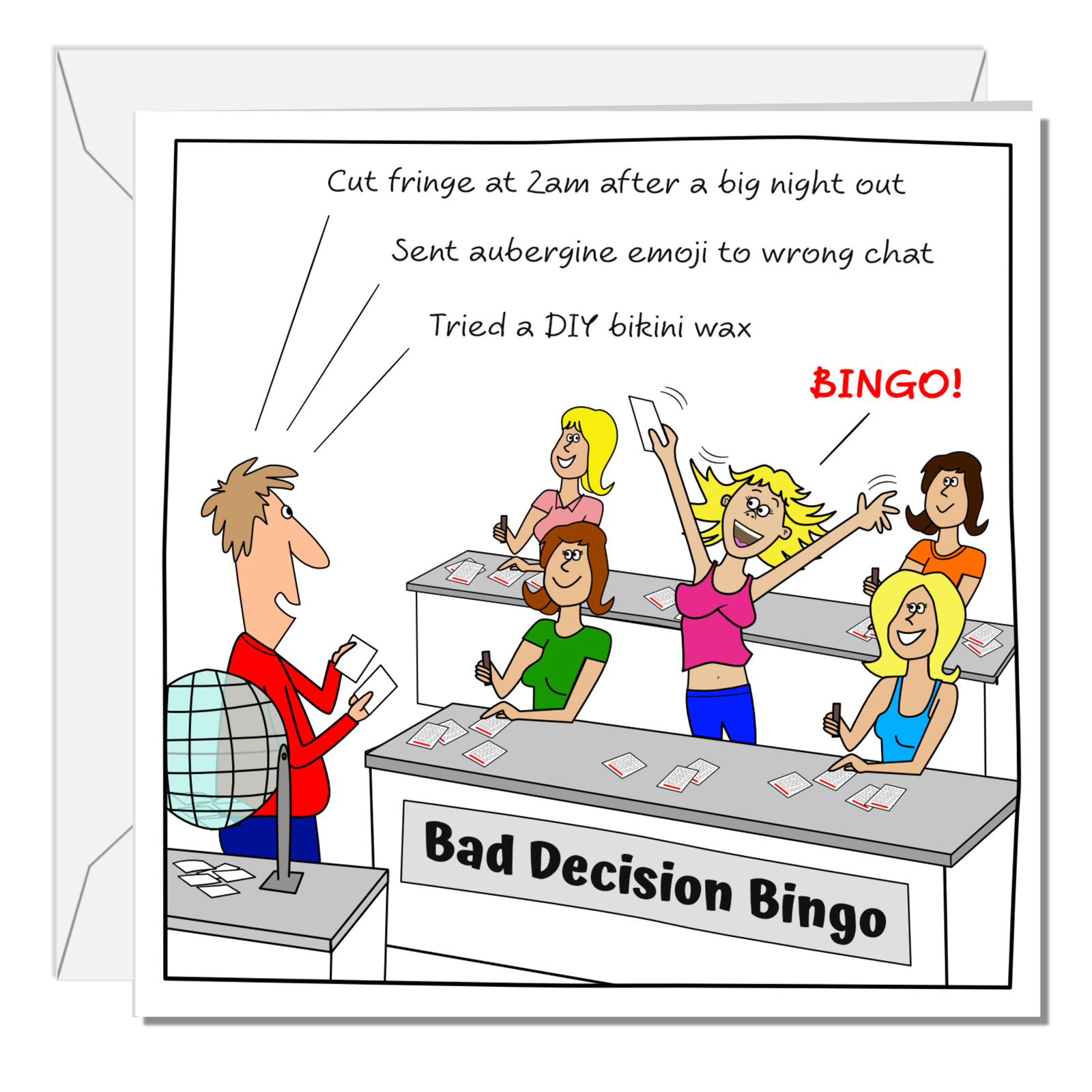 Funny Birthday Card for her - Ideal for best friend, female friend, daughter, granddaughter or sister in their 20's, 30's, or 40's - Humorous Friendship Card - Bad Decision - Card Handmade by SWIZZOO