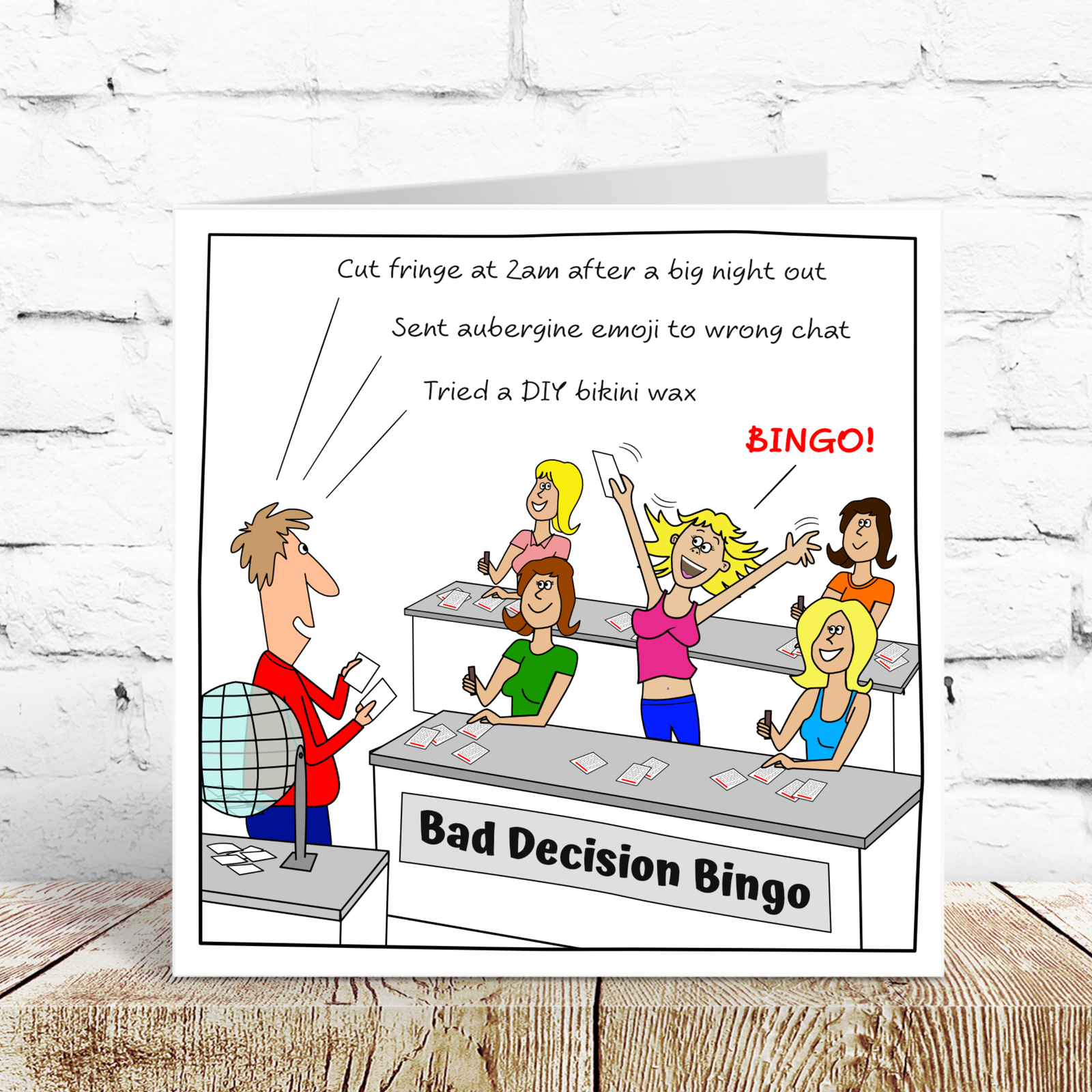 Funny Birthday Card for her - Ideal for best friend, female friend, daughter, granddaughter or sister in their 20's, 30's, or 40's - Humorous Friendship Card - Bad Decision - Card Handmade by SWIZZOO