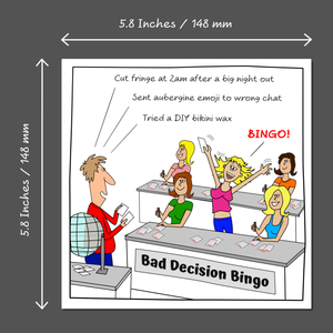Funny Birthday Card for her - Ideal for best friend, female friend, daughter, granddaughter or sister in their 20's, 30's, or 40's - Humorous Friendship Card - Bad Decision - Card Handmade by SWIZZOO