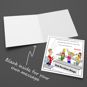 Funny Birthday Card for her - Ideal for best friend, female friend, daughter, granddaughter or sister in their 20's, 30's, or 40's - Humorous Friendship Card - Bad Decision - Card Handmade by SWIZZOO