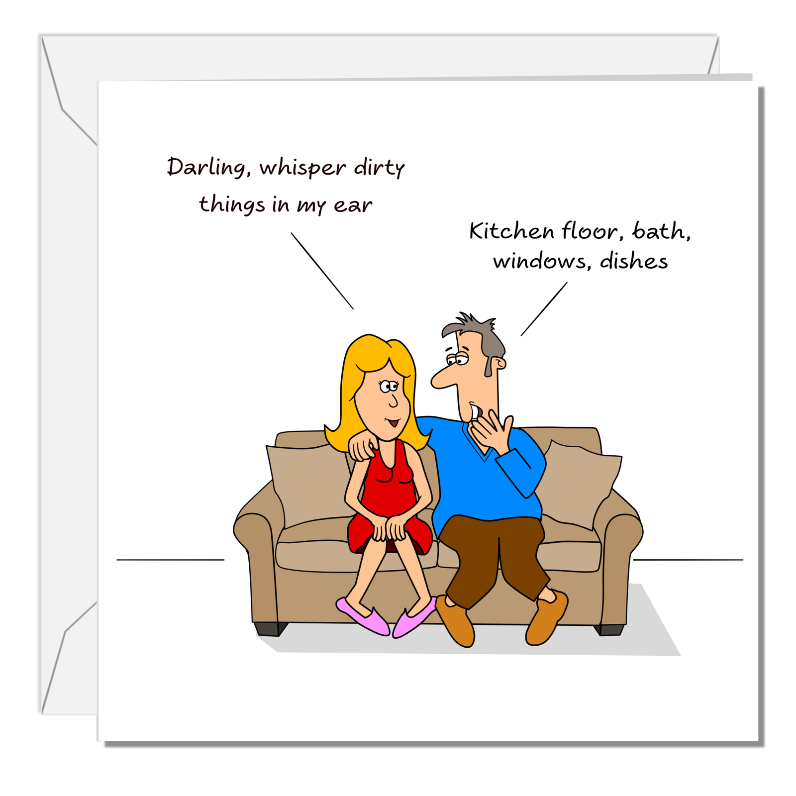 Funny Naughty Birthday, Valentines Day or Engagement Card for husband, wife, boyfriend or girlfriend. Adult dirty talk