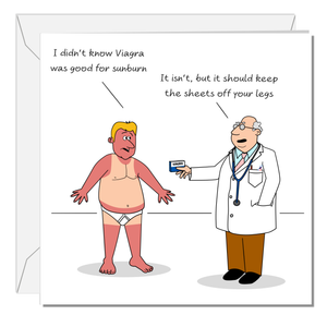 Funny Male Birthday Card for Dad Brother Son Husband Friend Him 30th 40th 50th Sunburn