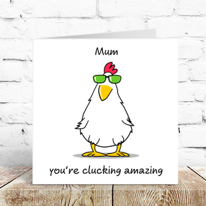 Funny Mother's Day Card Birthday Card Clucking Chick Hen Amazing Humor Swizzoo
